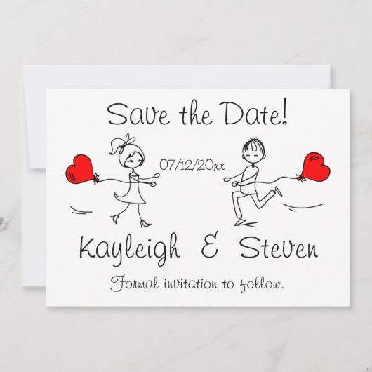 Modern Kute sla de datum op Save The Date (Voorkant)