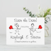 Modern Kute sla de datum op Save The Date (Staand voorkant)