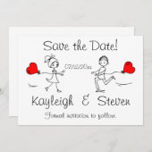 Modern Kute sla de datum op Save The Date (Voorkant / Achterkant)