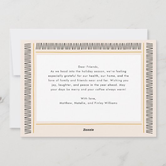 Modern Kwanzaa Border Pattern 1-Photo Feestdagenkaart (Achterkant)