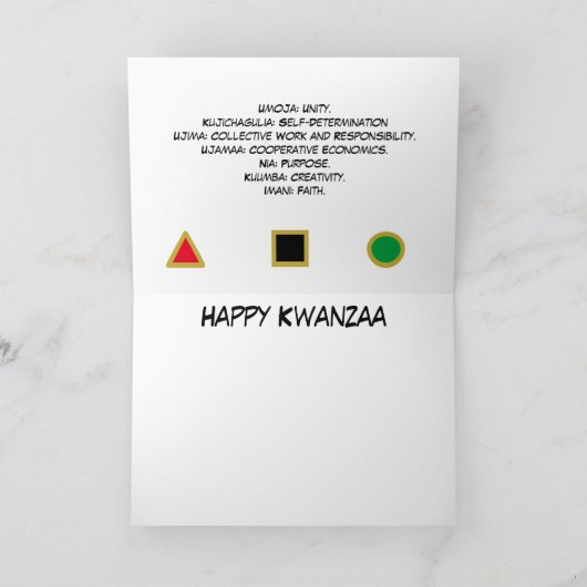Modern Kwanzaa Kaart (Binnen)