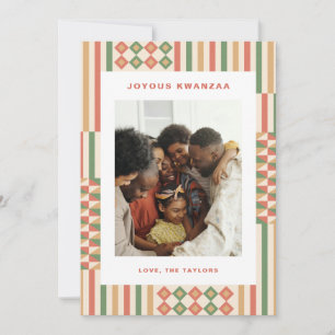 Modern Kwanzaa Kente Patroon 1-Foto Feestdagenkaart
