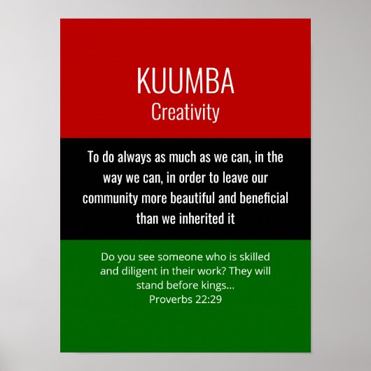 Modern Kwanzaa KUMBA Poster (Voorkant)