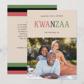 Modern Kwanzaa Typography 1-Photo Feestdagenkaart (Voorkant / Achterkant)