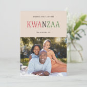 Modern Kwanzaa Typography 1-Photo Feestdagenkaart (Staand voorkant)