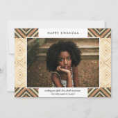 Modern Kwanzaa Waterverf Tiles | Beige | Foto Feestdagenkaart (Voorkant)