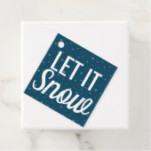 Modern laat het sneeuwblauw maken met sneeuwvlokke bedankjes labels (In situ)