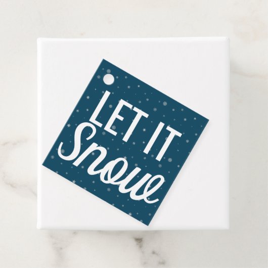 Modern laat het sneeuwblauw maken met sneeuwvlokke bedankjes labels (In situ)