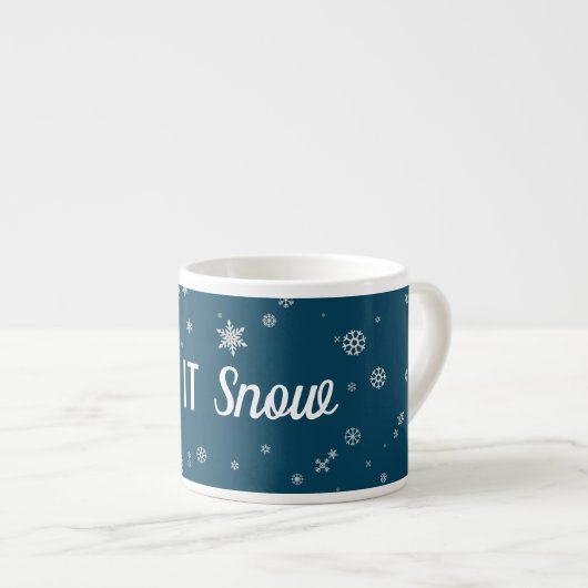 Modern laat het sneeuwblauw maken met sneeuwvlokke espresso kop (Voorkant rechts)