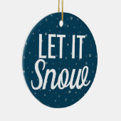 Modern laat het sneeuwblauw maken met sneeuwvlokke keramisch ornament (Rechts)