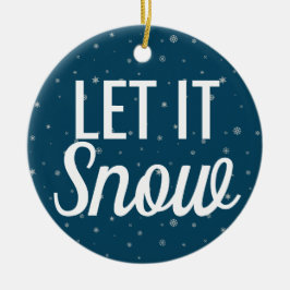 Modern laat het sneeuwblauw maken met sneeuwvlokke keramisch ornament