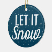 Modern laat het sneeuwblauw maken met sneeuwvlokke keramisch ornament (Links)