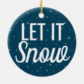 Modern laat het sneeuwblauw maken met sneeuwvlokke keramisch ornament (Achterkant)