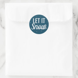 Modern laat het sneeuwblauw maken met sneeuwvlokke ronde sticker