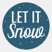 Modern laat het sneeuwblauw maken met sneeuwvlokke ronde sticker (Voorkant)