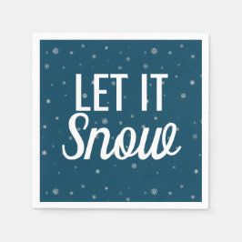 Modern laat het sneeuwblauw maken met sneeuwvlokke servet