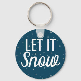Modern laat het sneeuwblauw maken met sneeuwvlokke sleutelhanger