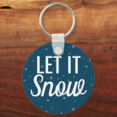 Modern laat het sneeuwblauw maken met sneeuwvlokke sleutelhanger (Voorkant)