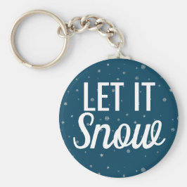 Modern laat het sneeuwblauw maken met sneeuwvlokke sleutelhanger