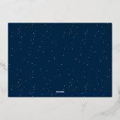 Modern Laat het sneeuwscript Folie Feestdagenkaart (Achterkant)