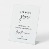 Modern laat liefde groeien alsjeblieft | Een gunst Reclamebord Met Voetstuk (Voorkant)