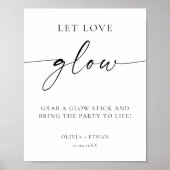 Modern Laat Liefde Schijnen Trouwbord Poster (Voorkant)