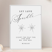 Modern Laat Liefde Sparkle Teken Trouwtafel Teken Poster