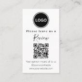Modern | Laat ons een review | QR-code Visitekaartje (Voorkant)