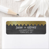 MODERN LABEL-chevron-patroon goudfolie-alkbord Etiket (Insitu)