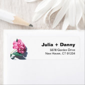 Modern label van het retourneringsadres van Peony (Insitu)