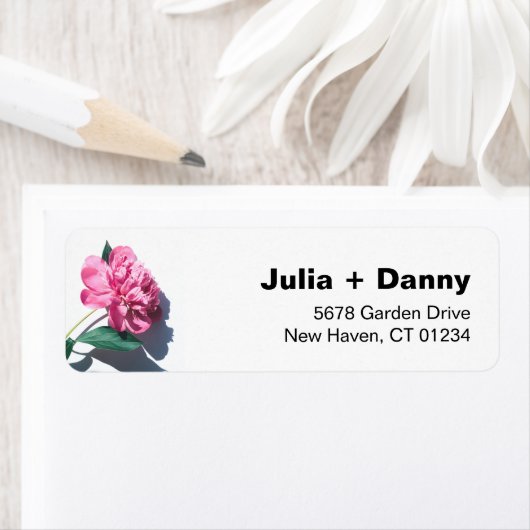 Modern label van het retourneringsadres van Peony (Insitu)