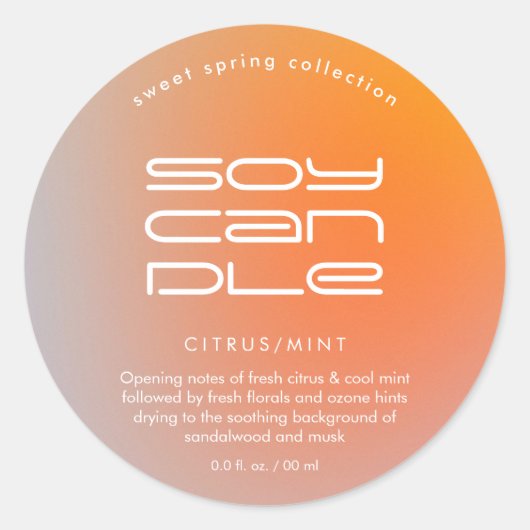 Modern label voor verlopen productkaarsen (Voorkant)