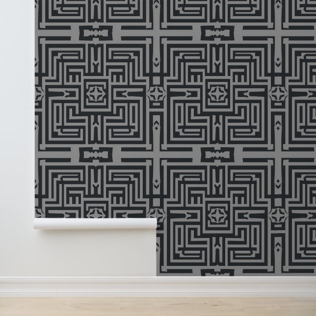 Modern labyrint: gestroomlijnde geometrische art d behang (Applicatie)