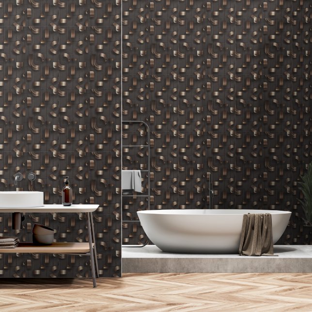 Modern Labyrinth (Metaal) Luxe Behang (Badkamer)
