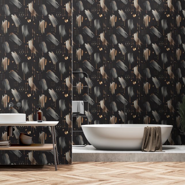 Modern Labyrinth (Metallische Verf) Luxe Behang (Badkamer)