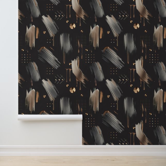 Modern Labyrinth (Metallische Verf) Luxe Behang (Applicatie)