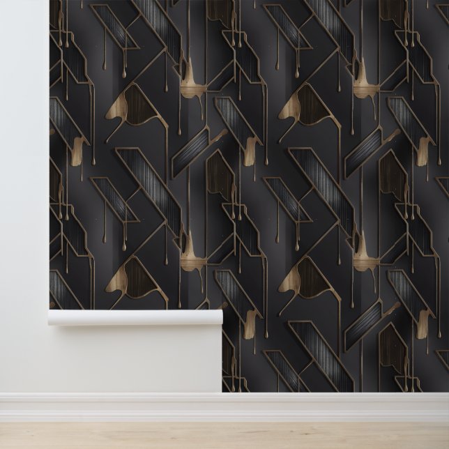 Modern Labyrinth No. 3 (Metallisch) Luxe Behang (Applicatie)