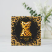 MODERN LACE ANIMAAL AFDRUKBACHELORETTE PARTIJ INVI KAART (Staand voorkant)