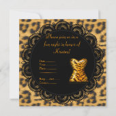MODERN LACE ANIMAAL AFDRUKBACHELORETTE PARTIJ INVI KAART (Achterkant)