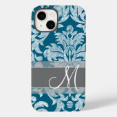 Modern Lace Damask Pattern - Blue Grey Case-Mate iPhone Case (Achterkant)