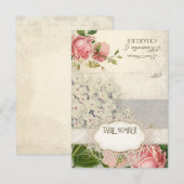 Modern  Lace Tea Sined Hydrangea n Rozen (Voorkant / Achterkant)