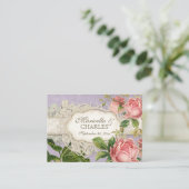 Modern  Lace Tea Sined Hydrangea n Rozen Informatiekaartje (Staand voorkant)