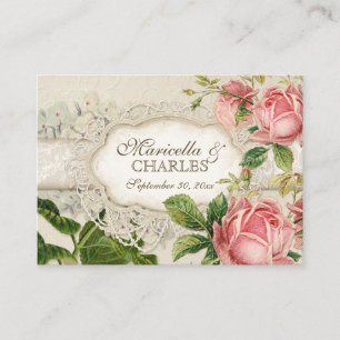 Modern  Lace Tea Sined Hydrangea n Rozen Informatiekaartje