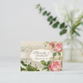 Modern  Lace Tea Sined Hydrangea n Rozen Informatiekaartje (Staand voorkant)