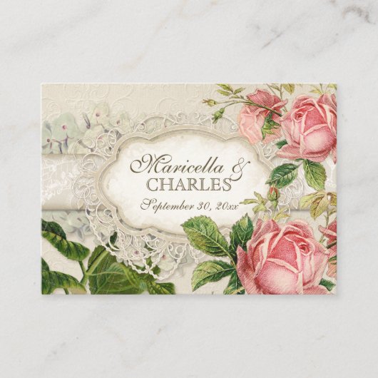 Modern  Lace Tea Sined Hydrangea n Rozen Informatiekaartje (Voorkant)