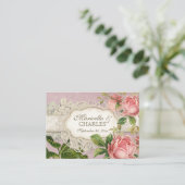 Modern  Lace Tea Sined Hydrangea n Rozen Informatiekaartje (Staand voorkant)