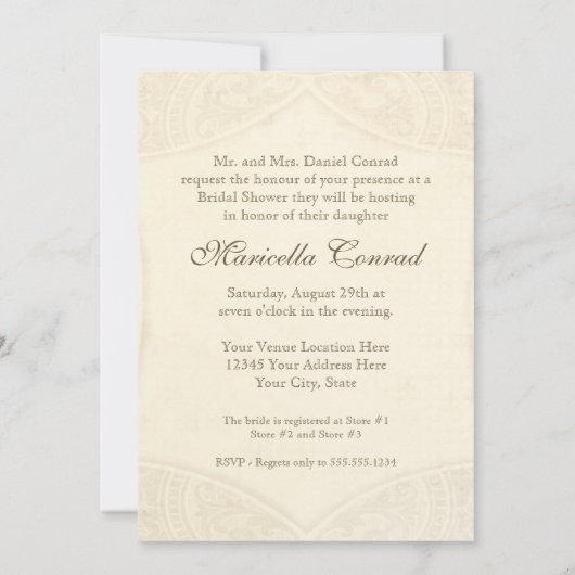 Modern  Lace Tea Sined Hydrangea n Rozen Kaart (Achterkant)