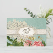 Modern  Lace Tea Sined Hydrangea n Rozen Kaart (Staand voorkant)