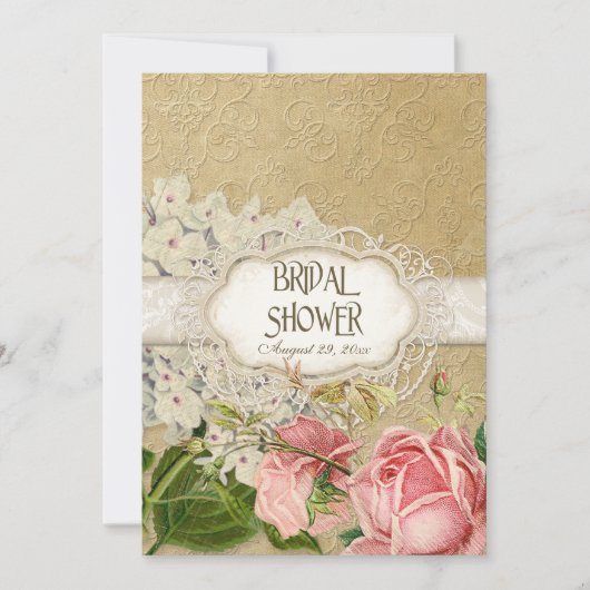 Modern Lace Tea Sined Hydrangea n Rozen Kaart (Voorkant)