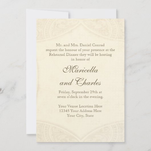 Modern  Lace Tea Sined Hydrangea n Rozen Kaart (Achterkant)